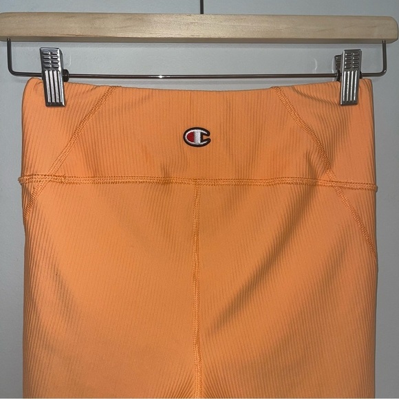 Champion x Urban Outfitters Ribbed Bike Short Size Small Bright Orange 5" Inseam - Picture 8 of 11